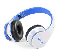 Kids Headphones Bluetooth, BT6002 Wireless Headphones for Kids Child Volume Limited 85/110dB for School Foldable Headset for 60 Hours PC/Phone/Tablets/TV (White/Blue)