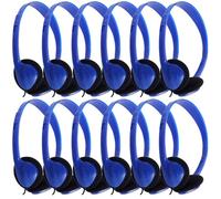 Kids Headphones Bulk 25 Pack for School Classroom Students, Wholesale Wired On Ear Headphones for Children Toddler Boys Girls Computer Laptop PC (HY857, 25 Blue)