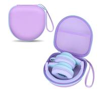 Kids Headphones Case Compatible with Candy Bila/JoySpark/iClever BTH12 BTH22 HS19 / Lorelei X8 / EarFun/MIDOLA/IMYB/noot Products/ELECDER Kid Headphone for School, Purple+Green Edge (Case Only)