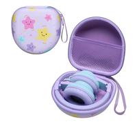 Kids Headphones Case Compatible with IClever BTH12 / HS19 / BTH26 / JoySpark-T5 / Candy Bila BH03 / EarFun/IMYB/MIDOLA MD-B01 / Noot Products Foldable Kids Headphones, Star Purple(Case Only)
