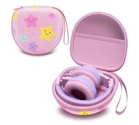 Kids Headphones Case Compatible with IClever BTH12 / HS19 / BTH26 / JoySpark-T5 / Candy Bila BH03 / EarFun/IMYB/MIDOLA MD-B01 / Noot Products Foldable Kids Headphones, Star Pink(Case Only)
