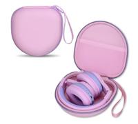 Kids Headphones Case Compatible with iClever BTH12 / HS19 / BTH26 / JoySpark-T5 / Candy Bila BH03 / EarFun/IMYB/MIDOLA MD-B01 / noot Products Foldable Kids Headphones, Pink+Green Edge(Case Only)