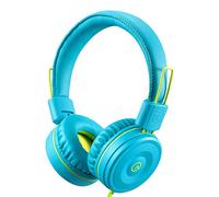 Kids Headphones-noot products K22 Foldable Stereo Tangle-Free 3.5mm Jack Wired Cord On-Ear Headset for Children/Teens/Boys/Girls/Smartphones/School/Kindle/Airplane/Plane/Tablet (Teal/Lime) vk