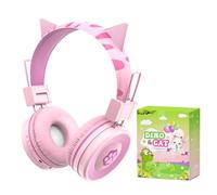 Kids Headphones Wireless, Cat ear/Dinosaur Bluetooth Headphones for Childrens/Boys/Girls, Adjustable Wireless Toddler Headphones Age 2-12, School Headphone with Microphone for iPad/Fire Tablet/Kindle