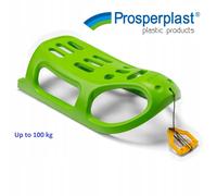 Kids Heavy Duty Sledge Snow Up to 100kg Sleigh Sled Rope Plastic Ski Board Red