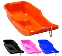 Kids Heavy Duty Snow Sledge - For Kids and Adults, Winter Toboggan Sleigh Sled With Rope | Plastic Ski Board, Pull Strap - Skateboard for Outdoor Snow, Skiing Board, Speeder, High-Performance (Pink)