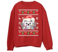 Kids Hedgehog Christmas Sweater Adorable Xmas Sweatshirt for Children Ugly Pullover Santa Hat Design with Holiday Lights, 7-8 Years, Red
