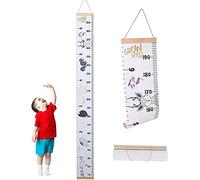 Kids Height Ruler, Kids Height Growth Chart, Height Measurement Ruler, Canvas and Wood Removable Cute Wall Hanging Portable Baby Growth Chart for Baby, Children, Boys, Girls