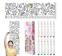 Kids Height Wall Chart - Measuring Supplies Ruler,Height Measurement Ruler with 12 Color Pens for Kindergartens and Early Childhood Education Centers