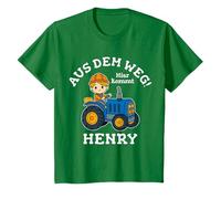 Kids Henry Name Tractor Motif Out of The Way Here Comes T-Shirt