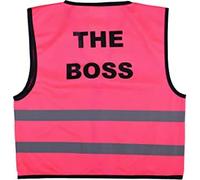 Kids Hi Vis High Visibility Safety Vest Waistcoat Children's The Boss Medium Pink Girls