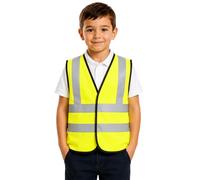 Kids Hi-Vis Safety Vest EN1150 Reflective Waistcoat Boys & Girls Age 4 -12 | Lightweight breathable fabric with adjustable fit keeps children comfy and clearly seen walking, cycling and on school trips