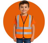 Kids Hi-Vis Safety Vest EN1150 Reflective Waistcoat Boys & Girls Age 4 -12 | Lightweight breathable fabric with adjustable fit keeps children comfy and clearly seen walking, cycling and on school trips