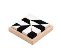 Kids Hidden Building Block Puzzle | PP, 8 Trapezoids + 8 Triangles, 3D Cube Set | Logic Thinking Training Desktop Game With Storage Tray | Toy For Ages 3+ (Includes Workbook)