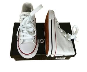 Kids High Top Trainers Ivanca Custom White Size UK 8.5 EU 6 Canvas Shoes LaceUp