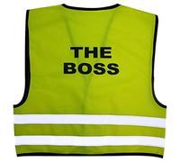 Kids High Visibility Hi Viz Safety Vest Top Hi Vis Baby Waistcoat Childrens Gift (X-Large (4-6 Years), The BOSS)