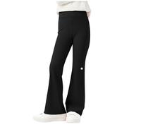 Kids High Waisted Flared Leggings, Seamless Bootcut Yoga Pants Bell Bottoms Comfy Strethcy Dance Trousers Running Dance & Gymnastics Sportswear Black 9 Years