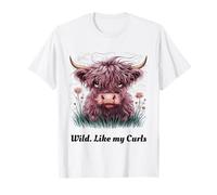 Kids Highland Cow "Wild Like My Curls" I Love Curls Toddler T-Shirt