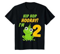 Kids Hip Hop Hooray I’m 2 Frog Kids Two Years Old 2nd Birthday T-Shirt