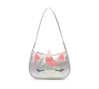 Kids Hobo Shoulder Bag for Girls Purse Underarm Bags Cute Handbag Mini Clutch Purses Birthday Gifts, Silver Unicorn
