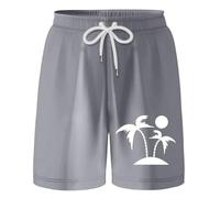 Kids' Holiday Floral Print Shorts - Mixed Colourful Bouquet Pattern, Elasticated Waist, Breezy for Hot Weather, Great for Family Cruise or Park#g Grey
