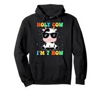 Kids Holy Cow I'm Two 7 Years Old 7th Birthday Boy Girl Pullover Hoodie