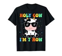 Kids Holy Cow I'm Two 7 Years Old 7th Birthday Boy Girl T-Shirt