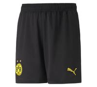 Kids Home Football Shorts Black 2022-2023 Borussia Dortmund Soccer Half Pants