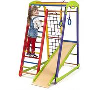 Kids Home Wooden Playground Toboggan ˝JuniorColor˝ EU Warehouse Climbing net, Rings, Swedish Ladder