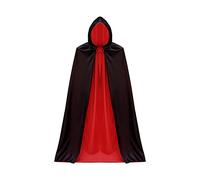 Kids Hooded Cloak Halloween Hooded Cape Fancy Dress Cosplay Costumes Medieval Cosplay Robe Cloak with Hood for Devil Witch Wizard Magician Vampire Halloween Christmas Cosplay Fancy Dress 90cm