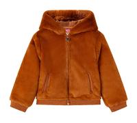 Kids' Hooded Jacket Faux Fur Cognac 128