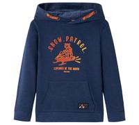 Kids' Hooded Sweatshirt Navy Melange and Orange 140