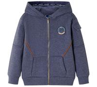 Kids' Hooded Sweatshirt with Zip Dark Blue Melange 128