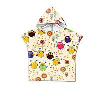 Kids Hooded Towel Poncho, Odot Original Children's Light Weight Microfiber Changing Robe Hooded Boys and Girls Hooded Towelling Poncho Surf Wetsuit Changing (60x80cm,Owl)
