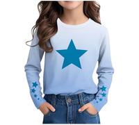 Kids Hoodie Blanket Toddler Baby Boys Girls Graphic Layered Long Sleeve T-Shirts Spring Fall Sweatshirt Cotton Striped Hoodies Top for Kids Blue 4-5 Years