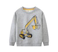 Kids Hoodie Boys Girls Hooded Top Sweatshirt Print Children's Pullover Comfortable Varsity Age 7-13 Years Light Gray