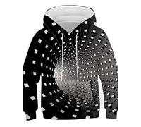 Kids Hoodie Boys Girls Hooded Top Sweatshirt Sports Casual Wear Long Sleeve Regular Fit Activewear PE School Warm Coats for Childrens Unisex Age 2-13 Years Black