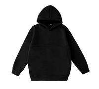 Kids Hoodie for Girls Solid Color Hooded Sweatshirt with Puppies Cats Shoulder Pockets Teen Girls Soft Warm Long Sleeve School Pullover Top Casual Clothes for Childrens Age 3-14 (Black, 13-14 Years)