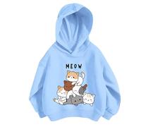 Kids Hoodie Sweatshirts Girls Boys Plain Sweatshirt Clothes Girl Cotton Top UK Fall Casual Hoody Sportswear 5 to 13 Year Old Gifts Light Blue