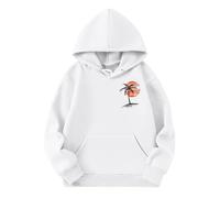 Kids Hoodie Sweatshirts Girls Boys Plain Sweatshirt Warm Hooded Crew Neck Cozy Comfort and Fashionable Casual Hoody Sportswear Cosy Apparel for Teens White