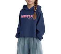 Kids Hoodie Sweatshirts Girls Long Sleeve Crop Top Hoodie Fox Letter Pullover Jumper Regular Fit Activewear Back to School Preppy Clothes Casual Hoody Sportswear