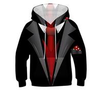 Kids Hoodie Unisex Top Jacket Boys Plain Sweatshirt with Pocket Comfortable Hooded School Gaming Gifts Black