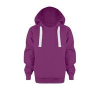 Kids Hoodie Warm Soft Pullover Sweatshirt Print Hooded with Pocket Boys Girls Long Sleeve Jumper Outfit Back to School Shirts Tops for Spring Summer Walking Purple
