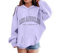 Kids Hoodies Letter Print Brooklyn New York Design Comfortable Casual Long Sleeve Hooded Pullover Unique Graphic Girls Boys Age 3 to 12 Years(Purple, 4-5 Years)
