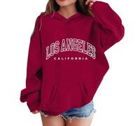 Kids Hoodies Letter Print Brooklyn New York Design Comfortable Casual Long Sleeve Hooded Pullover Unique Graphic Girls Boys Age 3 to 12 Years(Red, 12-13 Years)