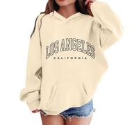 Kids Hoodies Letter Print Brooklyn New York Design Comfortable Casual Long Sleeve Hooded Pullover Unique Graphic Girls Boys Age 3 to 12 Years(Beige, 4-5 Years)
