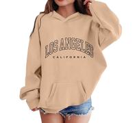 Kids Hoodies Letter Print Brooklyn New York Design Comfortable Casual Long Sleeve Hooded Pullover Unique Graphic Girls Boys Age 3 to 12 Years(Khaki, 3-4 Years)