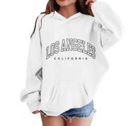 Kids Hoodies Letter Print Brooklyn New York Design Comfortable Casual Long Sleeve Hooded Pullover Unique Graphic Girls Boys Age 3 to 12 Years(White, 9-10 Years)