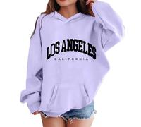 Kids Hoodies Letter Print Florida Palm Island Design Comfortable Casual Long Sleeve Hooded Pullover Unique Graphic Girls Boys Age 3 to 12 Years(Purple, 11-12 Years)