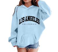 Kids Hoodies Letter Print Florida Palm Island Design Comfortable Casual Long Sleeve Hooded Pullover Unique Graphic Girls Boys Age 3 to 12 Years(Sky Blue, 3-4 Years)